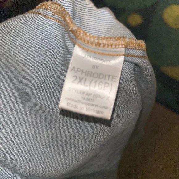 Aphrodite Distressed Denim Longline Shirt Dress size 2XL(16P) - Picture 4 of 5